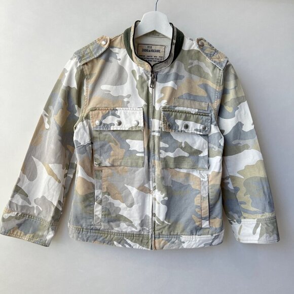 Zadig & Voltaire Savy Camo jacket, white/ cream, green, Size XS - Picture 3 of 11